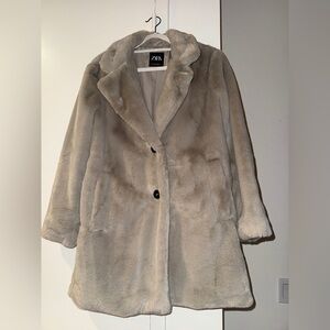Taupe Faux Fur Jacket